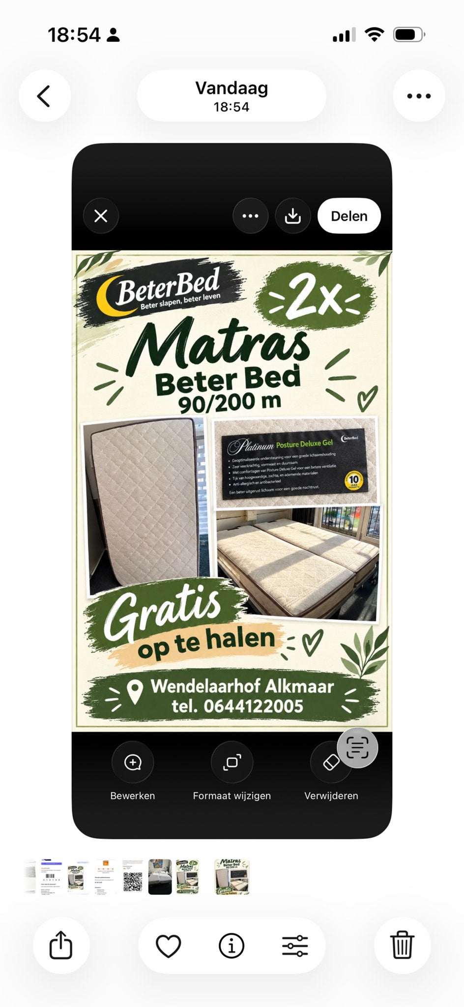 2x Beter Bed Matras 90/200 cm- Gratis af te halen, Ophalen, Gebruikt, 90 cm, Eenpersoons