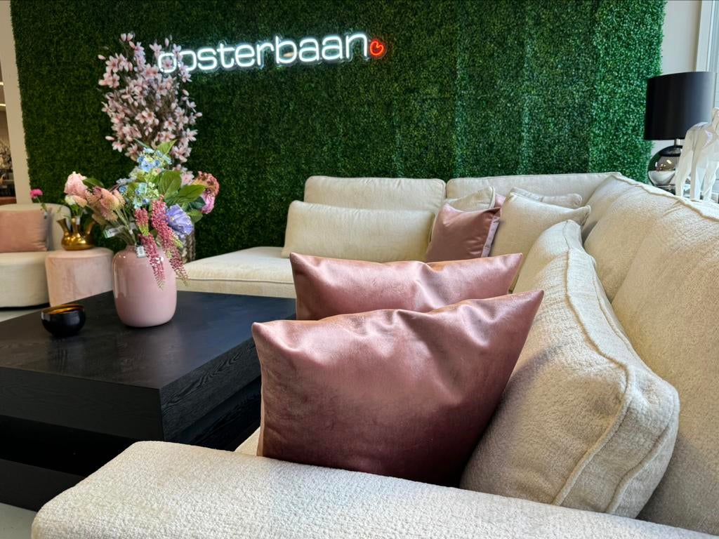 Luxe Velvet Teddy Hoekbank Pocket 250x310cm NIEUW Beige Wit, Info@oosterbaanwonen.nl, Hoekbank, Ophalen of Verzenden, Venus 31 8448 CE Heerenveen