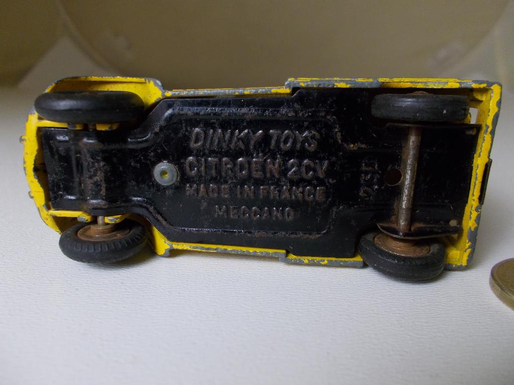 1965 Dinky Toys 562-H.  CITROEN 2CV (DUTCH EXPORT!) ANWB., Ophalen of Verzenden, Gebruikt, Auto, Dinky Toys