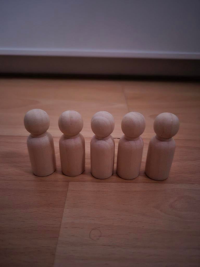 Houten Poppetjes Pionnen Peg Dolls Blanco, Ophalen of Verzenden, Zo goed als nieuw
