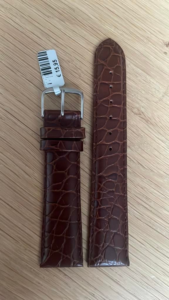Horlogeband 20mm bruin Nieuw, Ophalen of Verzenden, Nieuw