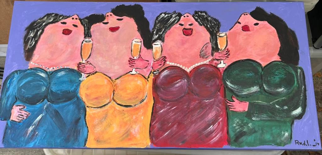 Spaarpot en schilderij dikke dames, Ophalen
