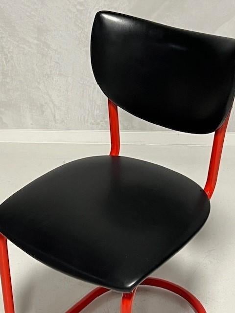 Gebroeders de Wit 2011 eetkamerstoel vintage rood zwart, Ophalen, De Wit, Gebruikt, Zwart
