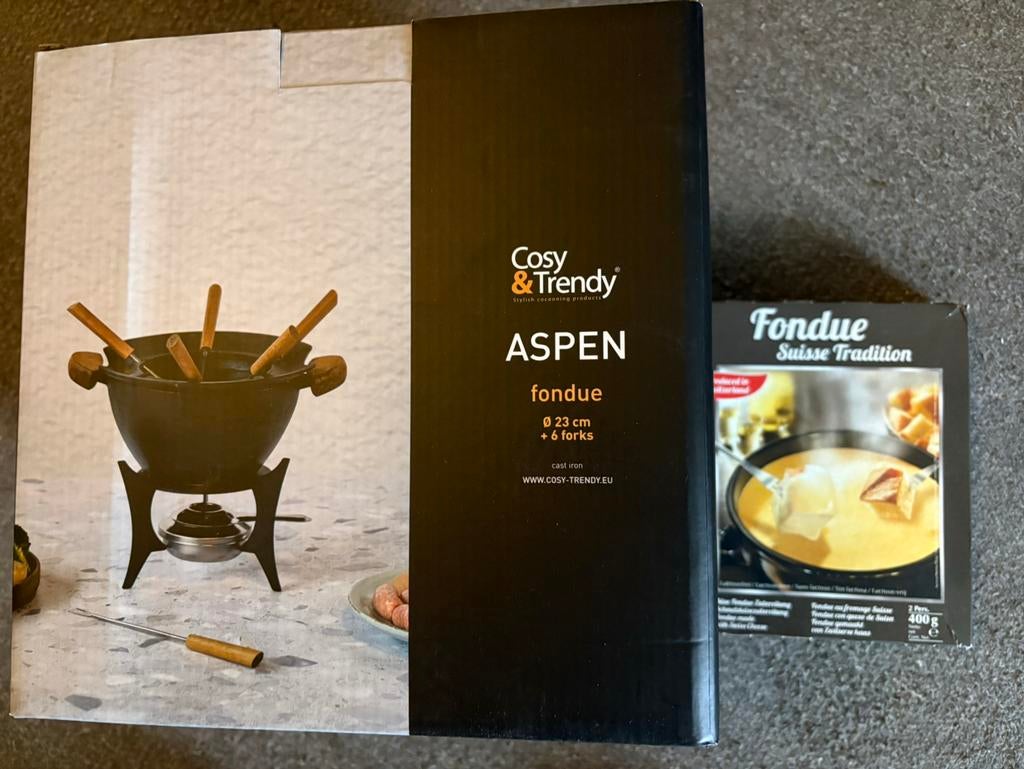 KaasFondue Aspen Cosy en Trendy compleet, Ophalen, Nieuw, Brander, Fondueset