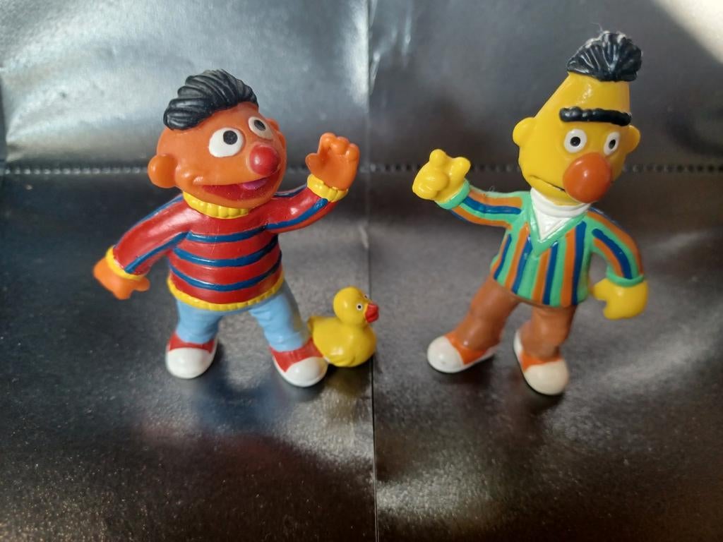 Bert en Ernie (Sesamstraat) poppetjes Bullyland, Verzamelen, Poppetjes en Figuurtjes, Ophalen, Gebruikt