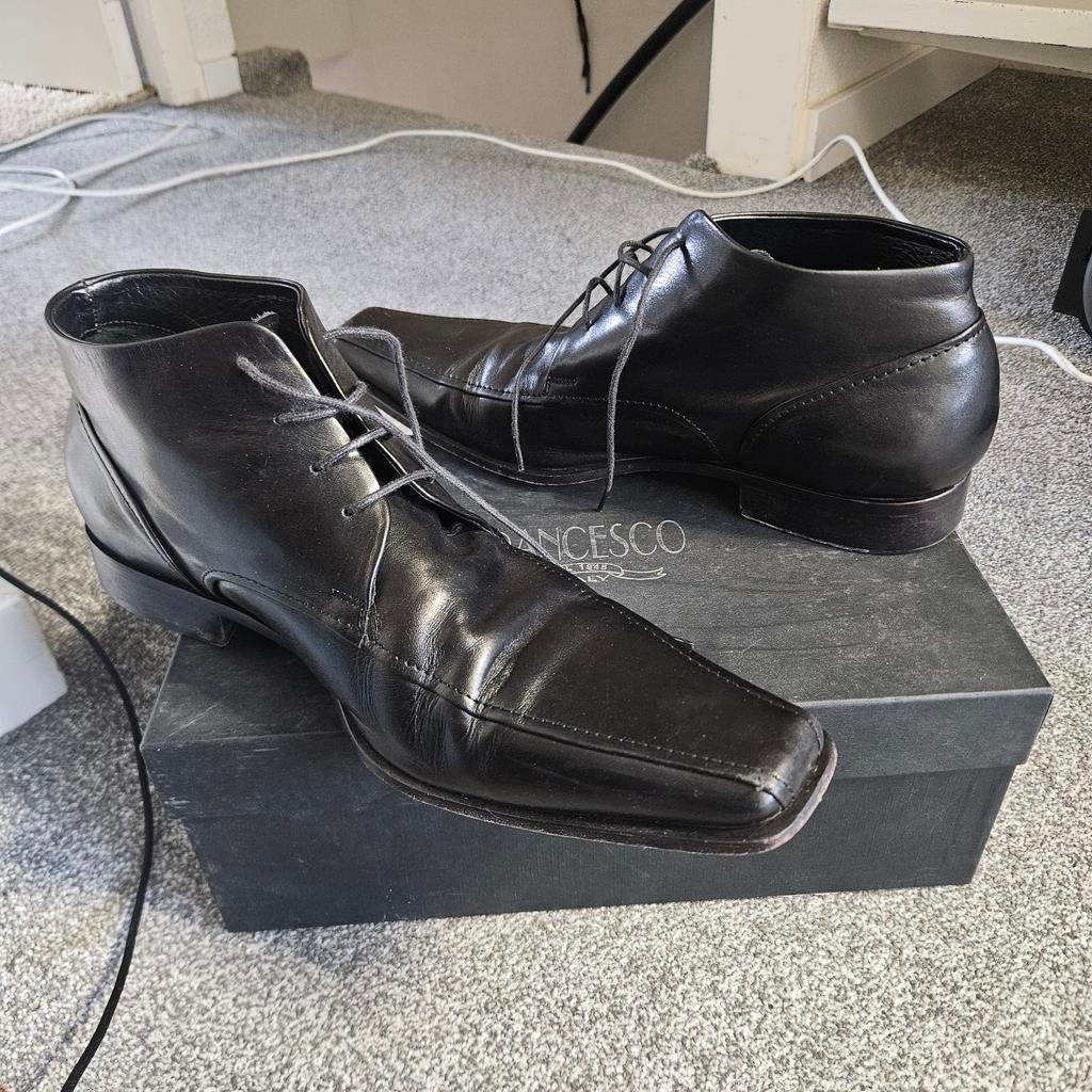 Elegante zwarte nette schoenen - Maat 44, Kleding | Heren, Schoenen, Zwart, Ophalen of Verzenden, Zo goed als nieuw, Francesco