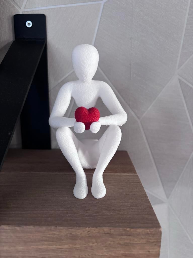 Minimalistisch 'Nobody' Beeldje met Hart valentijn, Ophalen
