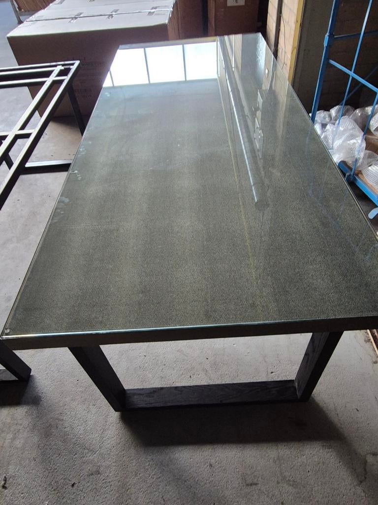 Richmond Bloomville 230 x100 tafel met glasplaat, Ophalen, 50 tot 100 cm, Vijf personen of meer, Rechthoekig