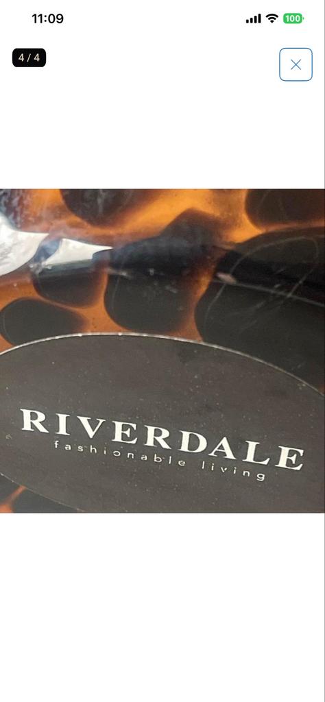 Riverdale Vaas - Bruin/Zwart - Glas, Overige kleuren, 50 tot 75 cm, Ophalen of Verzenden, Glas