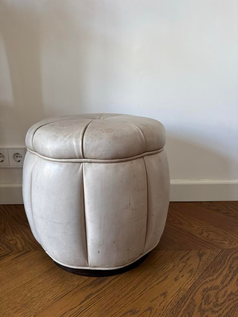 Beige poef / kruk van Soho home, Ophalen of Verzenden, Hout