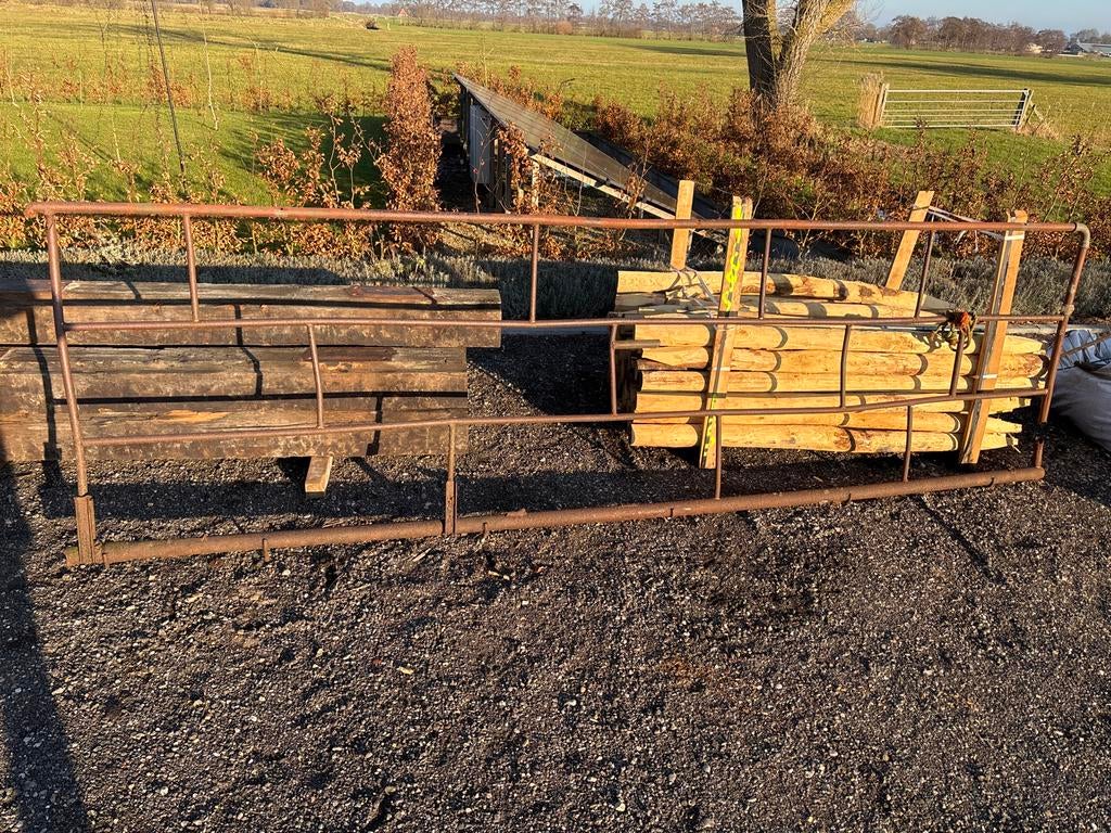 Landhek - Hekwerk voor weiland of erf, Tuin en Terras, Ophalen, Met poort, Gebruikt, Tuinhek