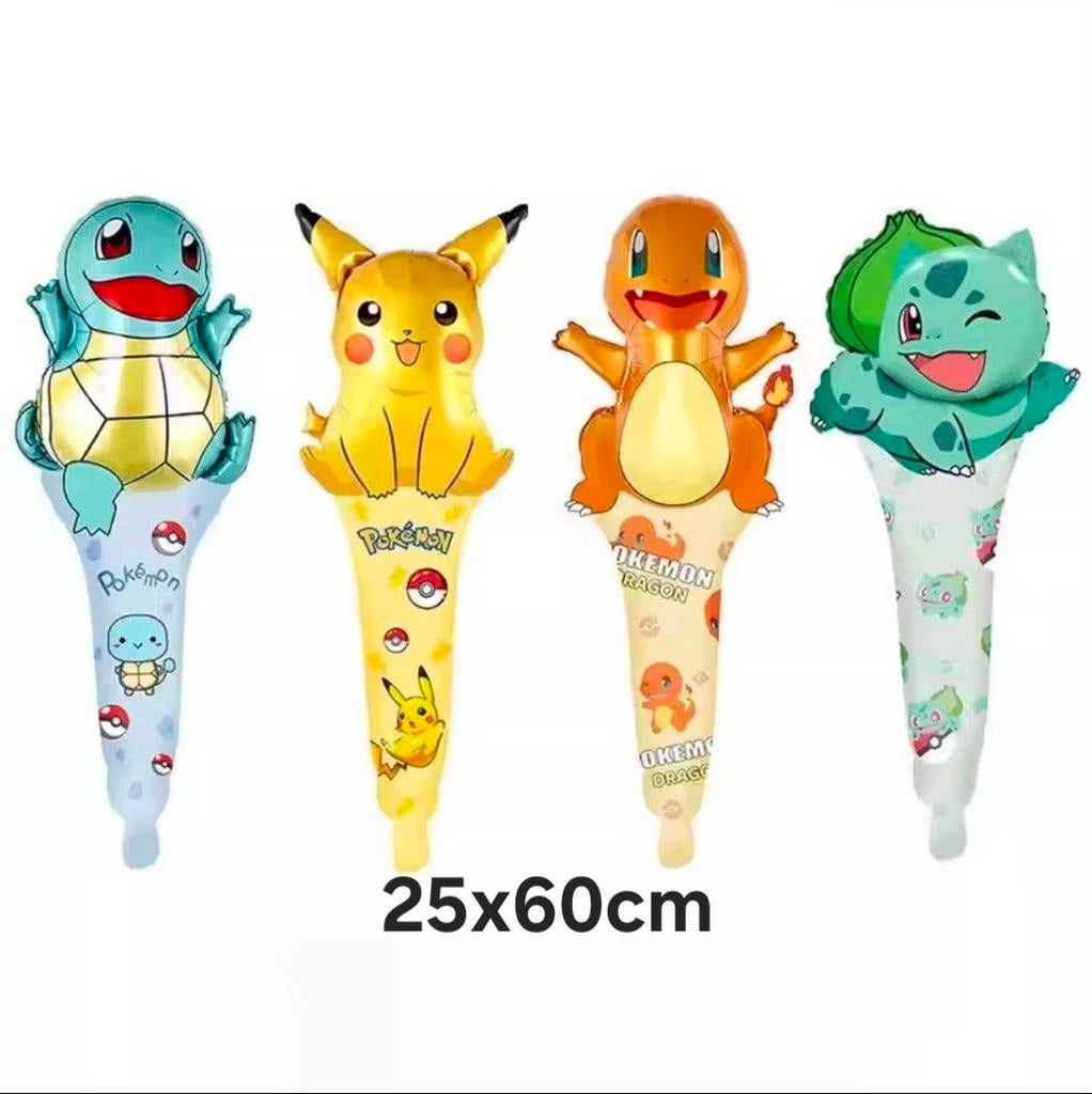 Pokemon  * set van 4 handballonnen, Ophalen of Verzenden, Nieuw, Versiering, Verjaardag