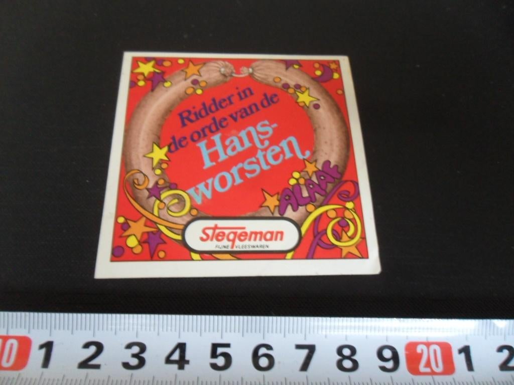 sticker STEGEMAN Ridder in de orde van de Hans worsten, Ophalen, Zo goed als nieuw