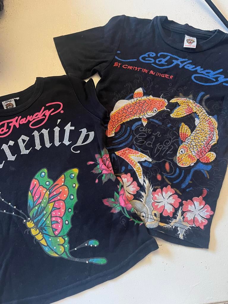 2 Ed Hardy Shirts Maat 104, Ophalen of Verzenden, Gebruikt