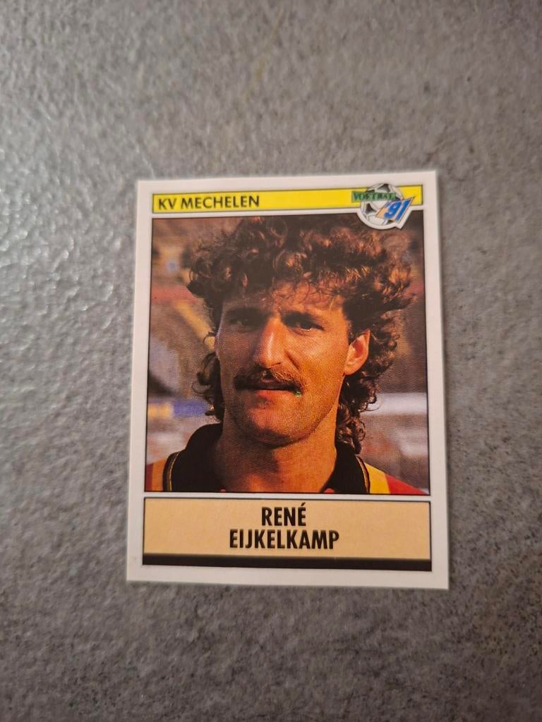 Panini sticker Voetbal 91.Speler Rene Eijkelkamp KV Mechelen, Verzenden, Zo goed als nieuw, Sticker