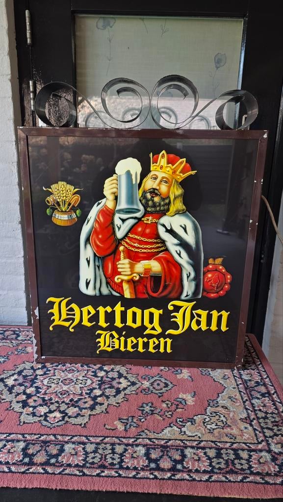 Hertog jan lichtreclame, Ophalen, Zo goed als nieuw, Reclamebord, Plaat of Schild, Hertog Jan