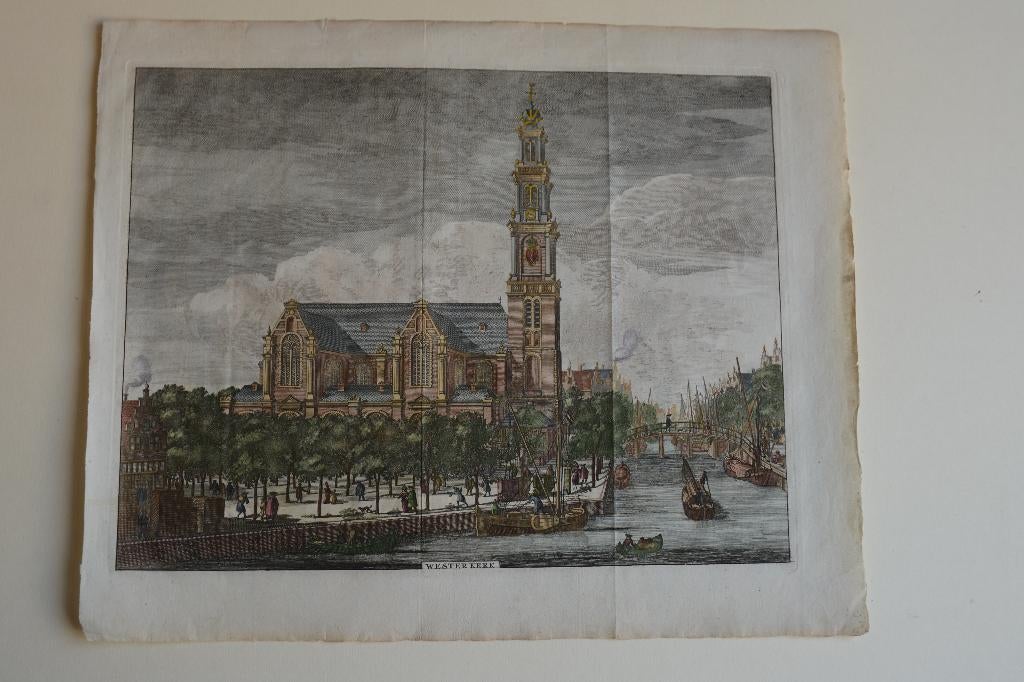 AMSTERDAM WESTERKERK en -KERK Gravure 1764 J. WAGENAAR E27, Verzenden