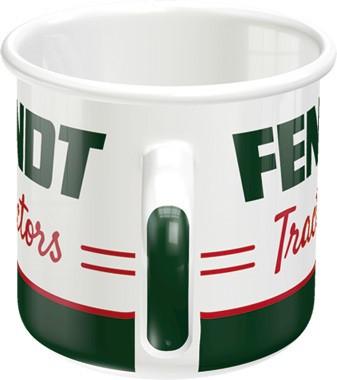 Fendt Tractors logo Emaille mok reclame beker koffiebeker, Info@deconoord.nl, Gebruiksvoorwerp, Deco Noord, Nieuw