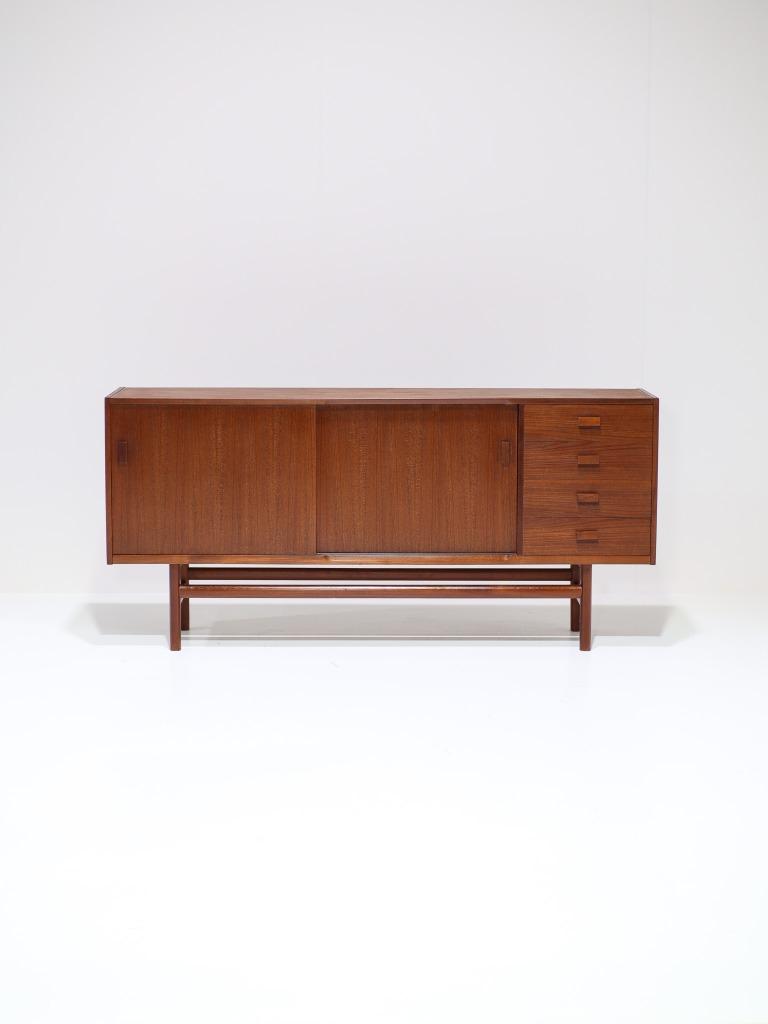 Dressoir tv-meubel Deens vintage teakhout, Huis en Inrichting, Kasten | Dressoirs, Ophalen, Met deur(en), -, -