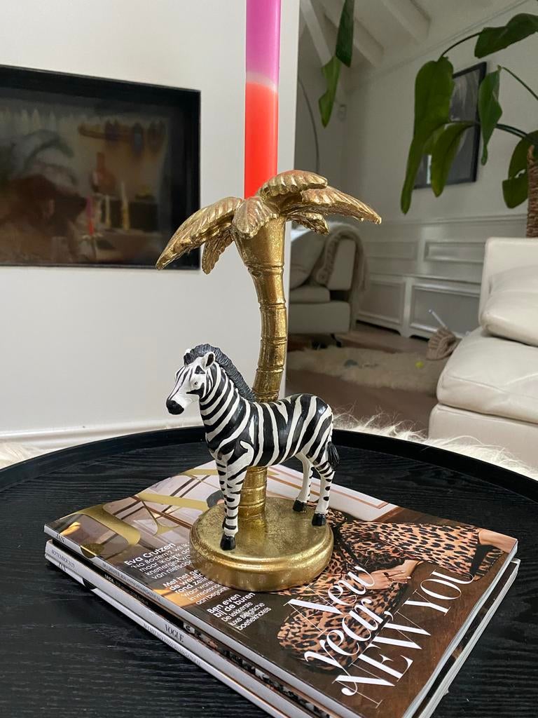 Unieke Godly Kandelaar met Zebra, Overige materialen, Verzenden, Overige kleuren, Zo goed als nieuw