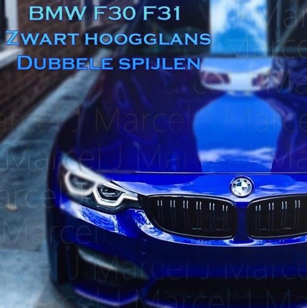BMW F30 F31 GRILLS NIEREN ZWARTE HOOGGLANS DUBBELE SPIJLEN, Ophalen