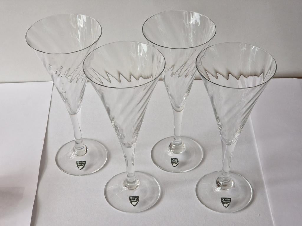 4 Orrefors champagneglazen, Ophalen of Verzenden, Overige typen