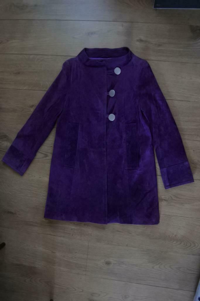 Yoek leren jas parka paars 40 NIEUW, Maat 38/40 (M), Yoek, Paars, Nieuw