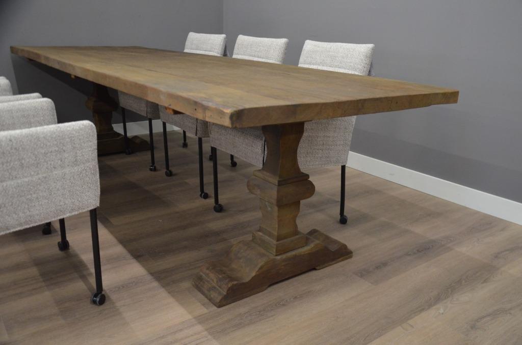 Teak kloostertafel 260 en 300 cm lang 100 cm breed, Huis en Inrichting, Tafels | Eettafels, Ophalen of Verzenden, Vijf personen of meer
