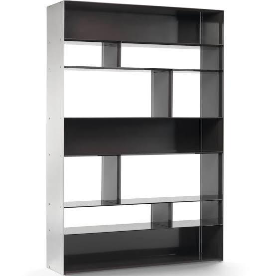 Flexform Lightpiece Bookshelf black inside chrome outside, Verzenden, Zo goed als nieuw