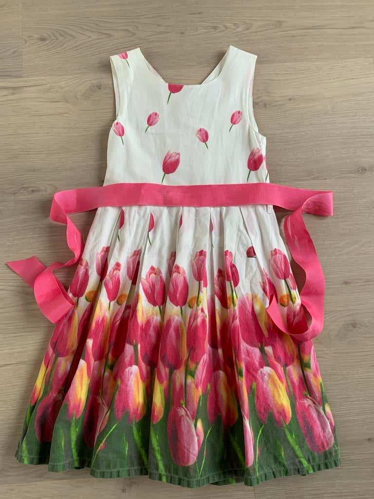 Happy Girls zomerjurk tulpen - maat 128, Ophalen of Verzenden, Zo goed als nieuw, Meisje, Jurk of Rok