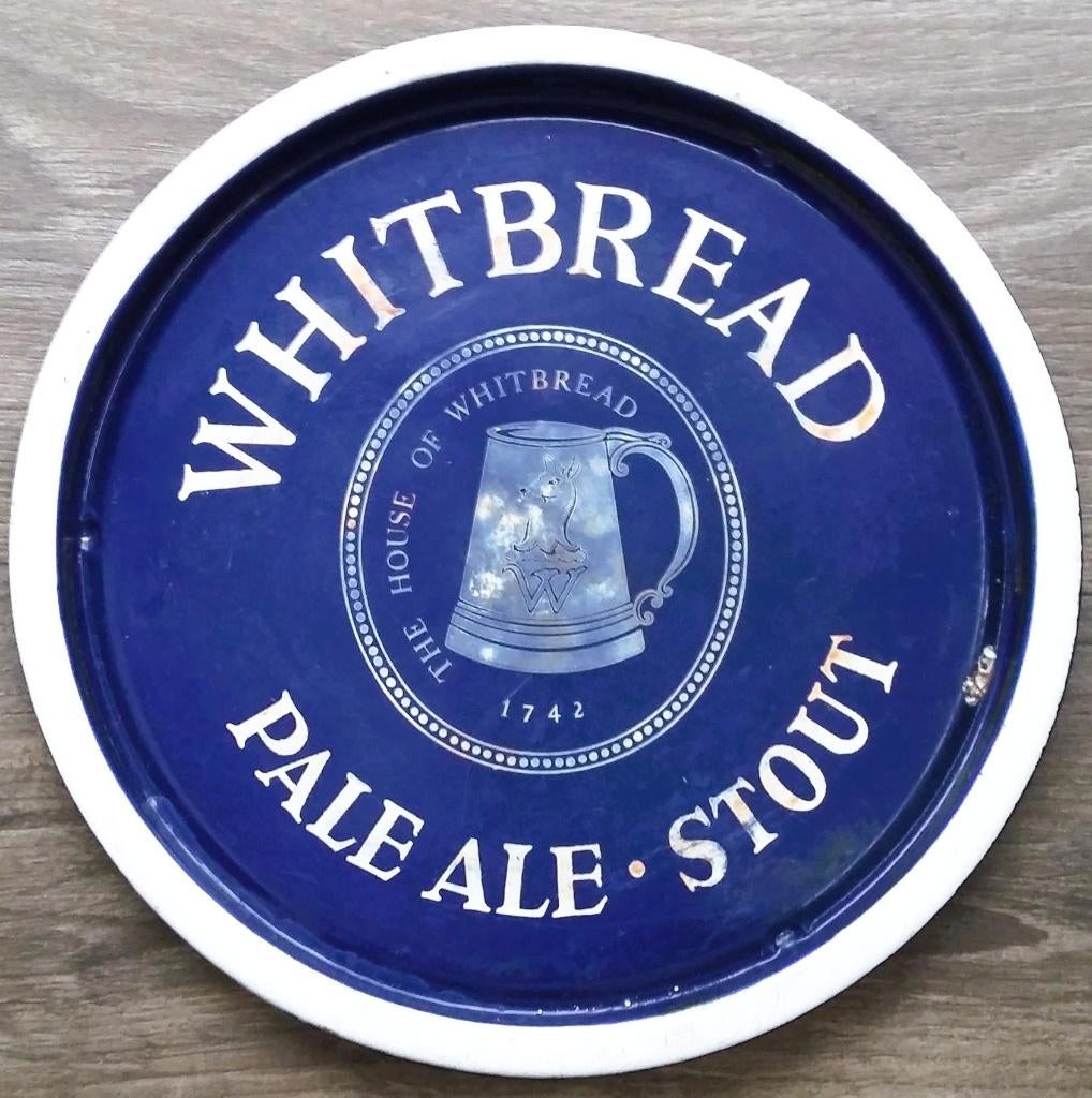 Om 1940-1950 Emaille Dienblad Bord Bier Brouwerij WHITBREAD