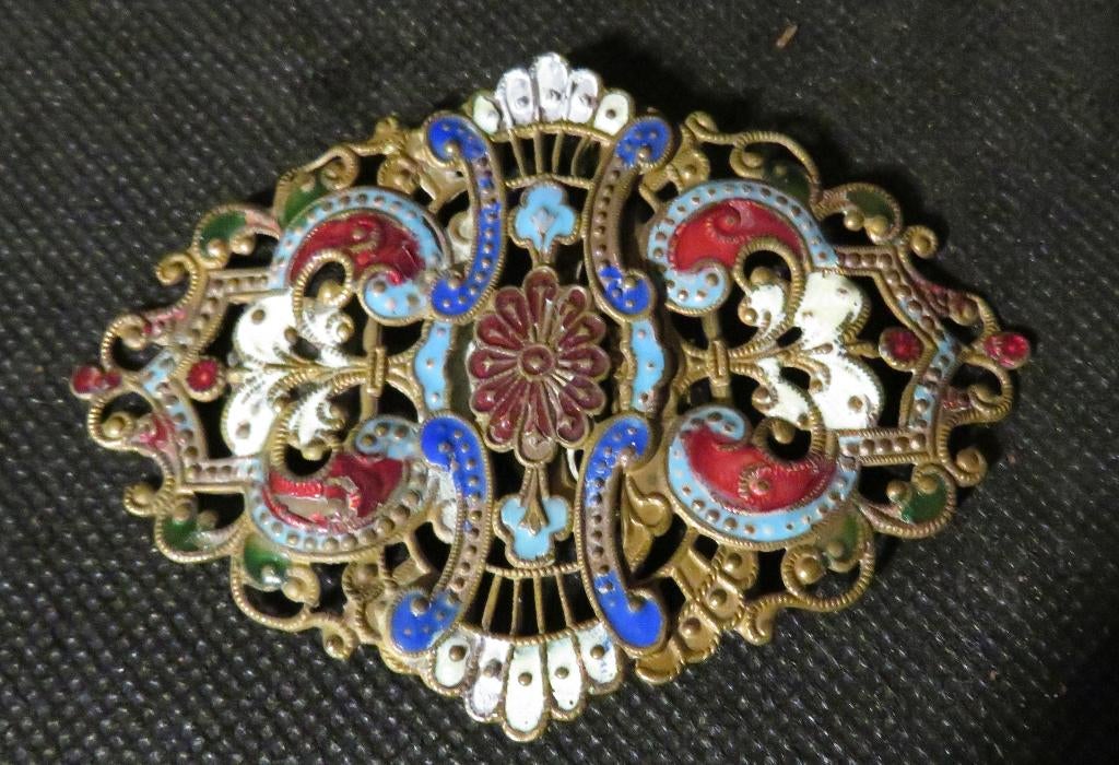 Victoriaanse art nouveau geëmailleerde gesp, Ophalen of Verzenden