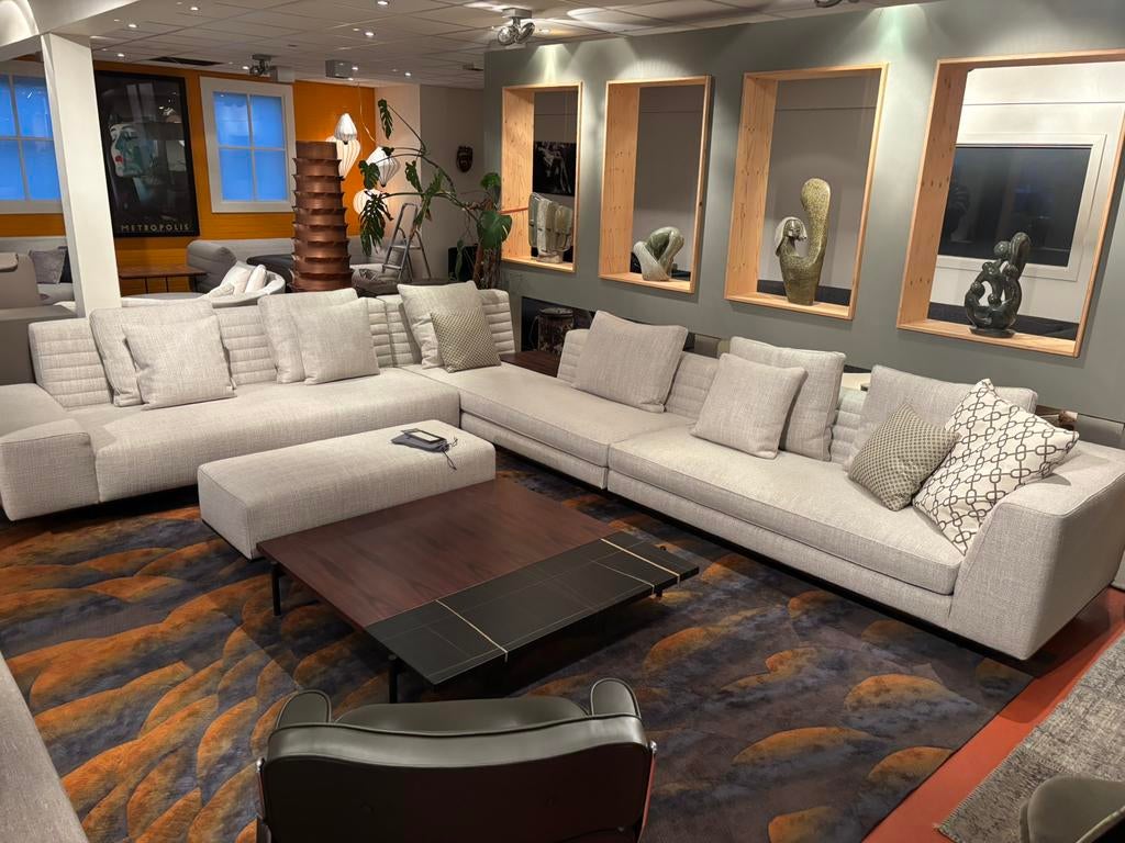 Minotti Studio MK Superquadra 122x128 Sahara Noir Palisander, Overige materialen, Nieuw, Ophalen of Verzenden, Rechthoekig