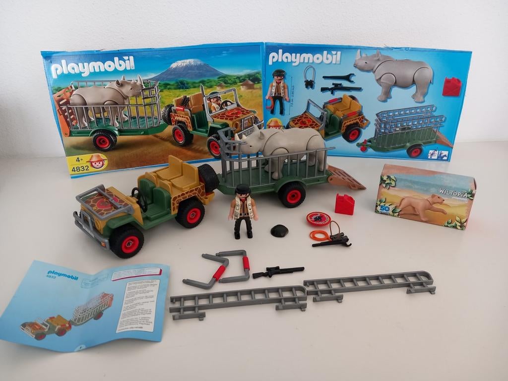 Playmobil 4832 - Avontuurlijke safari jeep COMPLEET!, Ophalen of Verzenden, Gebruikt, Complete set