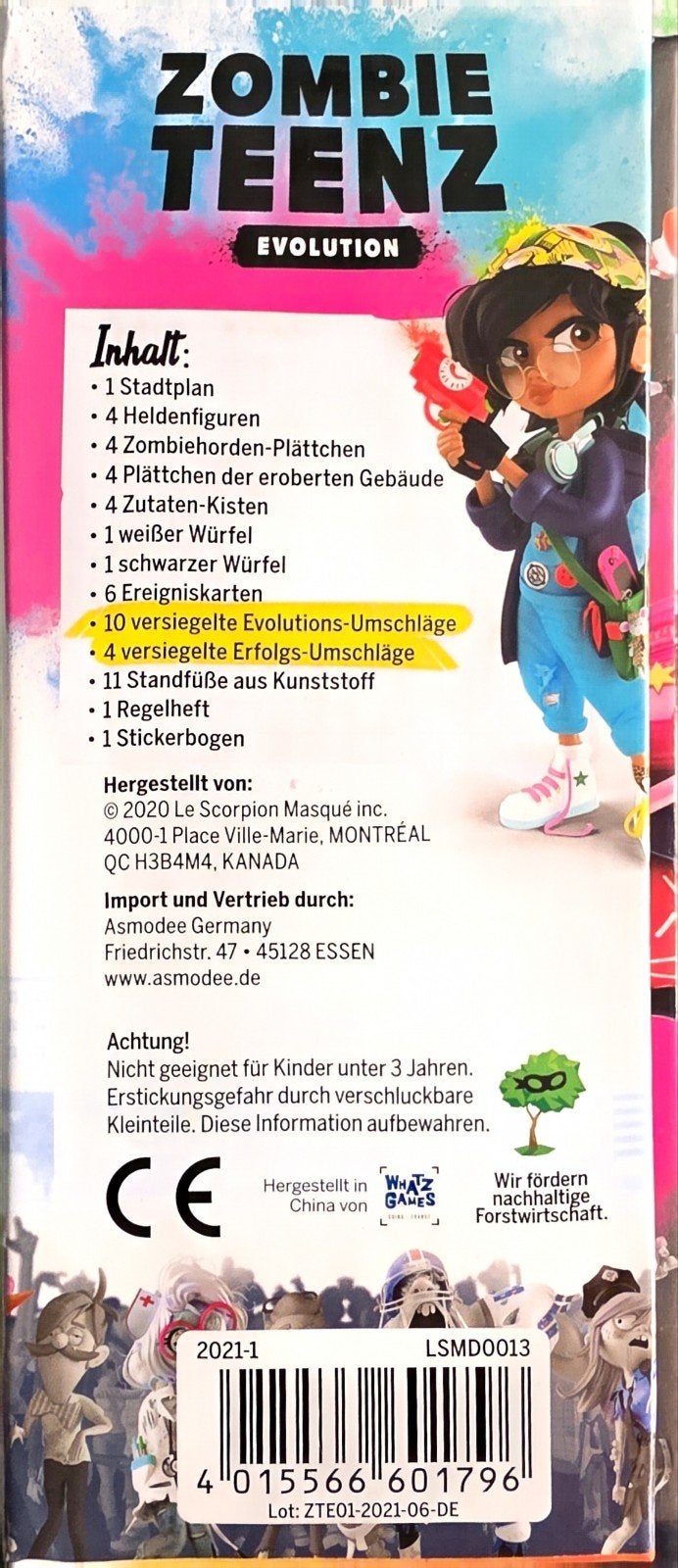 Zombie Teenz Evolution Bordspel in het duits - Nieuwstaat, Hobby en Vrije tijd, Gezelschapsspellen | Bordspellen, Drie of vier spelers