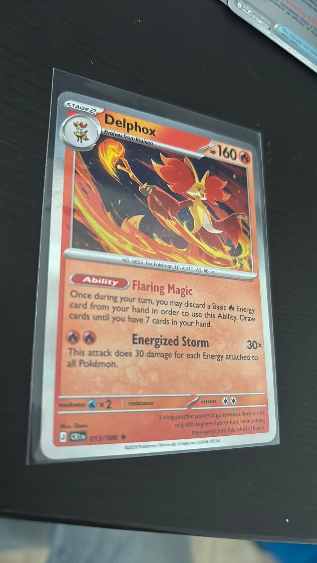Delphox holo 013/086 Pokémon Chaos Rising, Hobby en Vrije tijd, Verzamelkaartspellen | Pokémon, Ophalen of Verzenden, Zo goed als nieuw