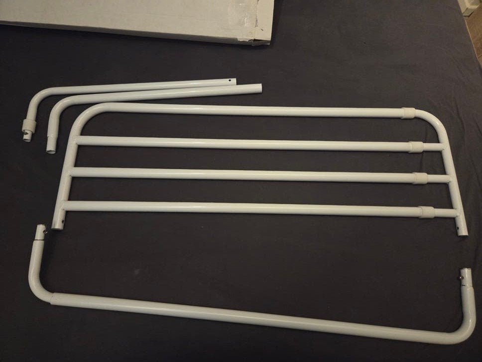 Bedhekje metaal uitschuifbaar met doos, Ophalen, 90 cm, Eenpersoons, Zwart