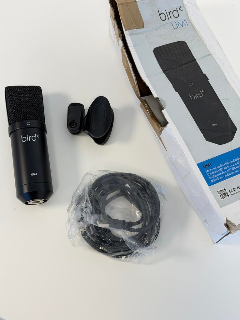 Bird UM1 USB Studio Microfoon Zwart PC Mac Podcast black mic, Nieuw, Ophalen of Verzenden, H, H