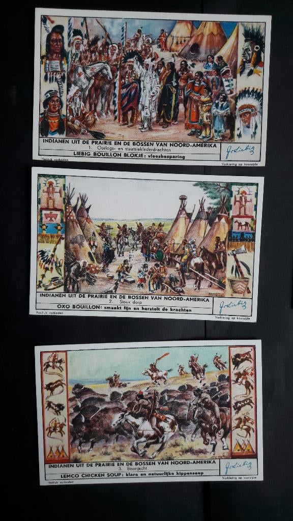 3 complete sets Chromo Litho,s Liebig. S 1641,S 1644, S 1646, Verzamelen, Ophalen of Verzenden, 1940 tot 1960, Ongelopen, Vlaams-Brabant