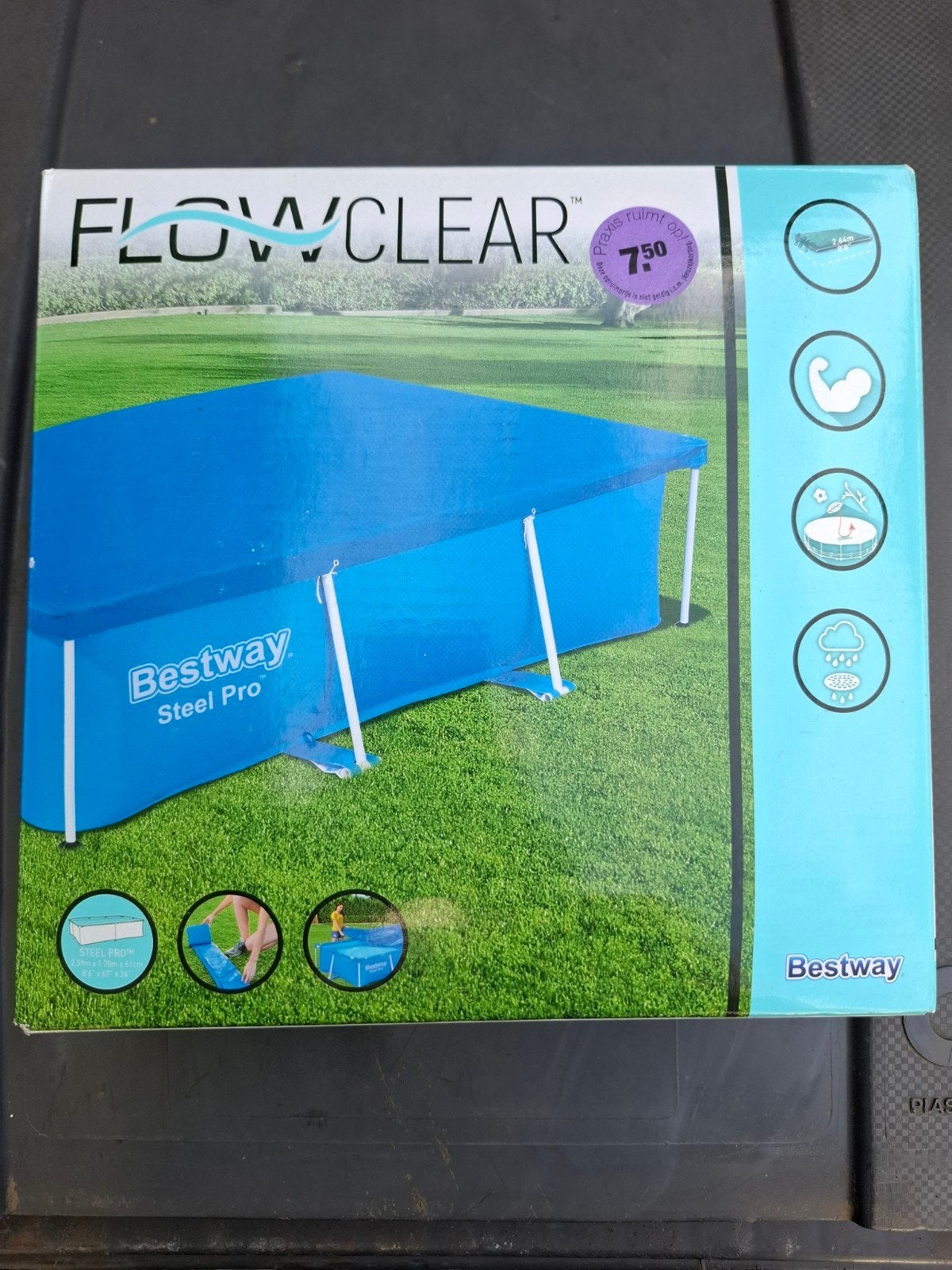 Nieuwe Flowclear zwembadafdekking 2.59m x 1.70m, Tuin en Terras, Ophalen, Minder dan 80 cm, Overige typen, Nieuw