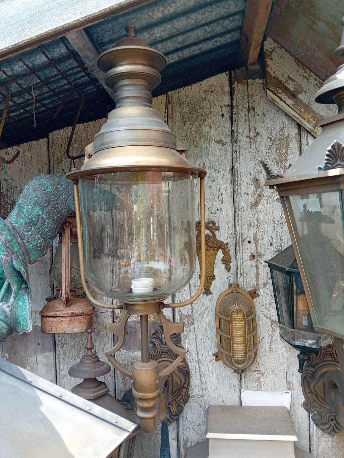 Bronzen buitenlamp Antiek model Groot klein "De Evenaar", Ophalen