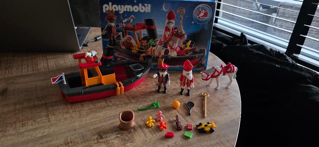 sinterklaas playmobil set met boot, Diversen, Sinterklaas, Ophalen of Verzenden, Gebruikt