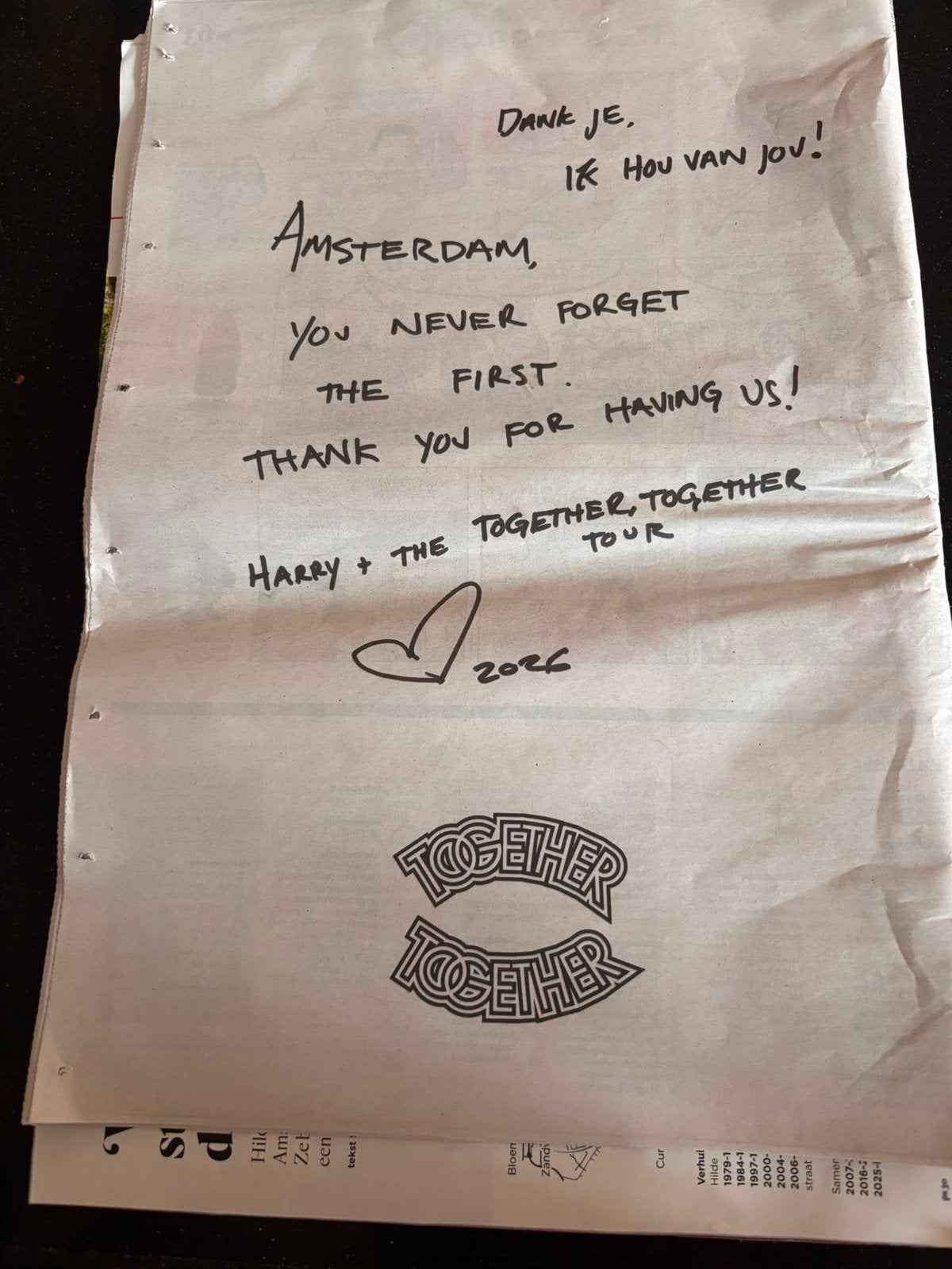 handtekening Harry Styles, Tickets en Kaartjes, Eén persoon
