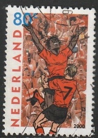 Nederland 2000 1888 EK Voetbal, Gest, Postzegels en Munten, Ophalen of Verzenden, Na 1940, Gestempeld