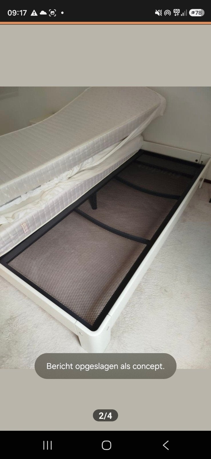 Auping 160x210cm wit hoog model in zeer goedestaat, Ophalen of Verzenden, Wit