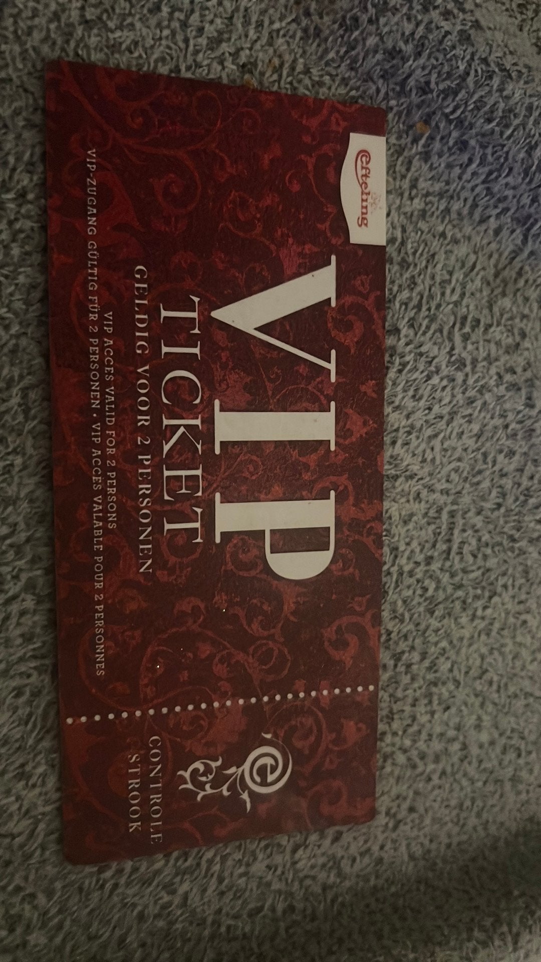 Efteling Vip ticket, Verzenden, Zo goed als nieuw, Overige typen