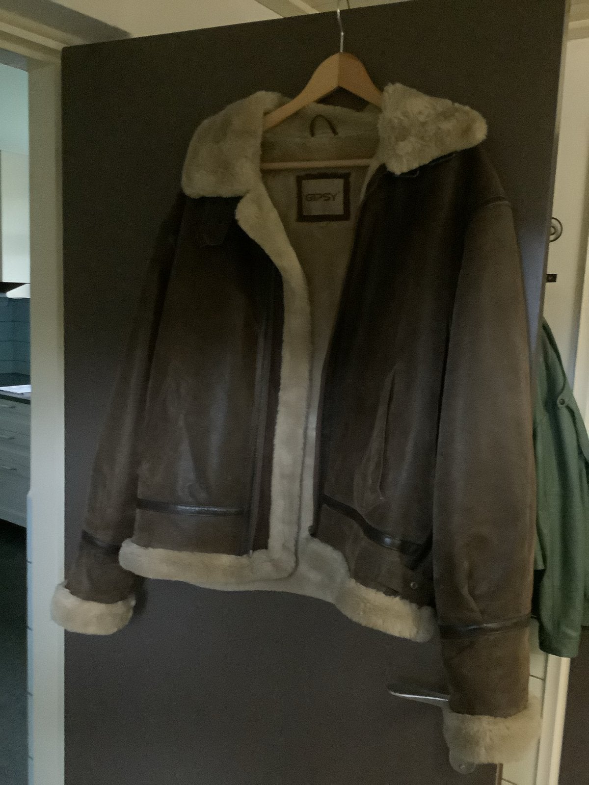 Gipsy Leren Jas met Bontvoering - Maat L, Kleding | Heren, Ophalen, Nieuw, Maat 52/54 (L), Bruin