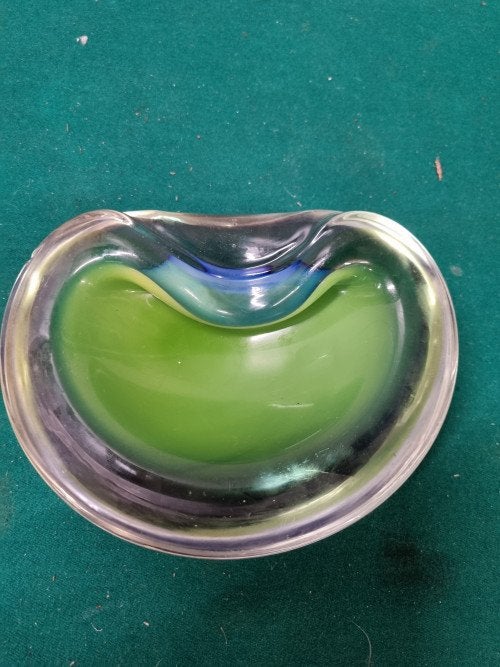 -	schaal murano glas groen blauw, Ophalen of Verzenden, 'T Olde Gre-j, Info@toldegrej.nl, Endepoelstraat 20f Didam