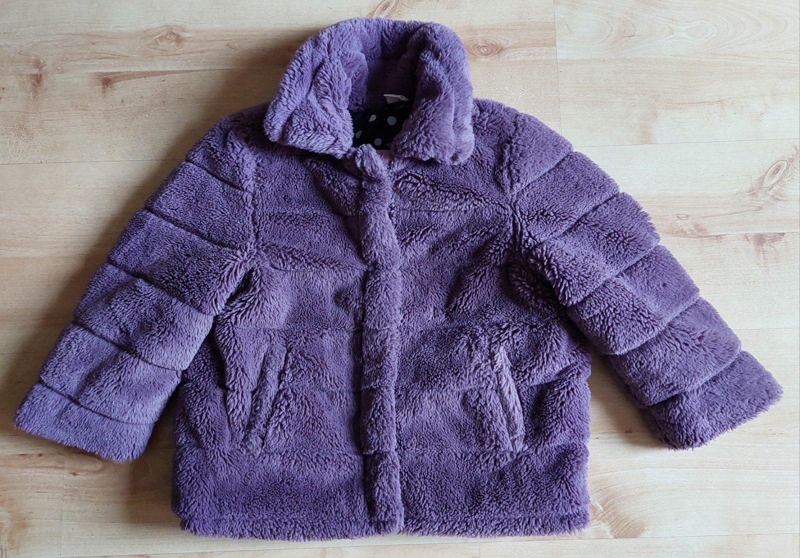 Hema paarse teddy jas, maat 98-104, Meisje, Ophalen of Verzenden, Zo goed als nieuw, Hema