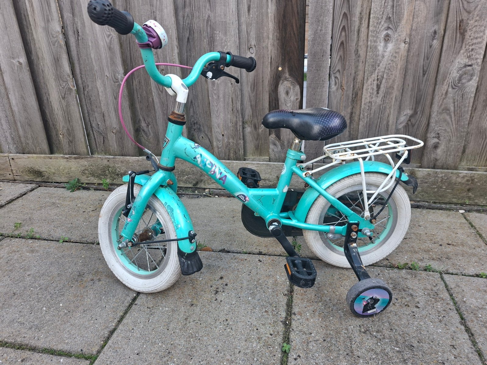 Alpina kinderfiets met zijwieltjes -, Ophalen, Zijwieltjes, Velgrem, Alpina